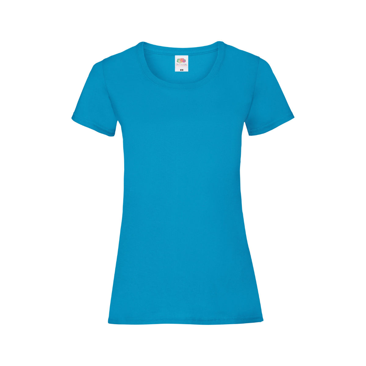 Frauen T-Shirt bedrucken Azurblau XS